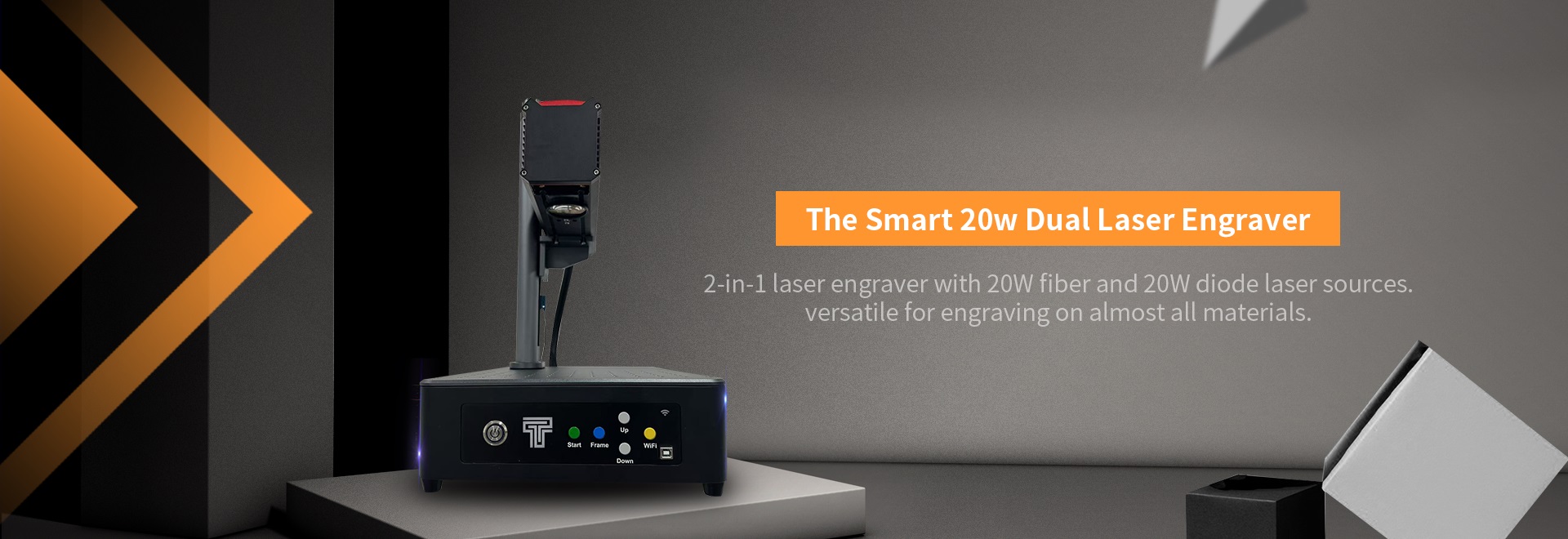 The Smart 20W Fiber + Diode Laser Engraver